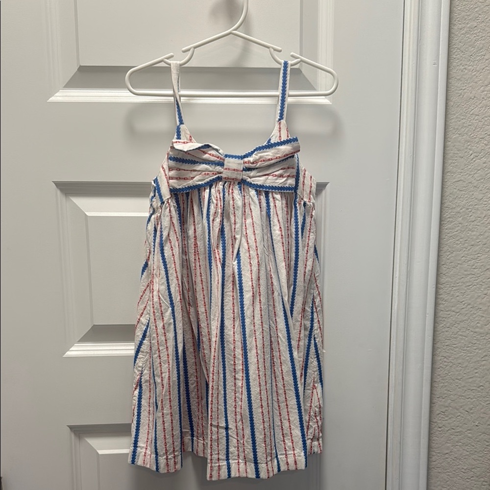 Girl’s Old Navy Red, White & Blue Striped Dress with Bow Accent 5T